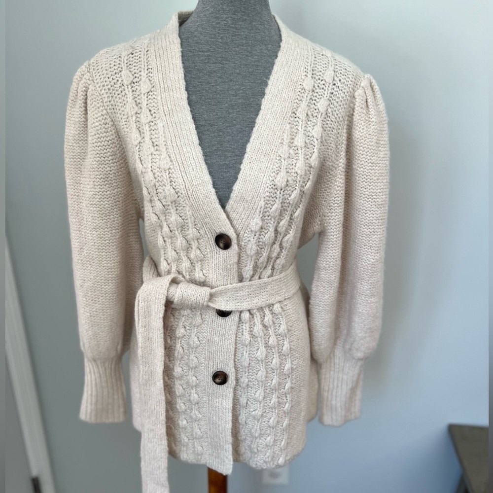 NWT Toccin Women’s Cardigan Vanilla Beige Size L MSRP $325